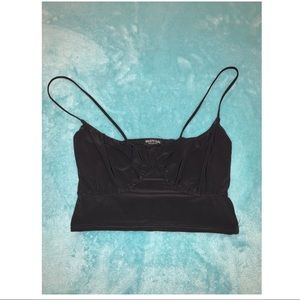 SOLD Black Detailed Front Crop Top
